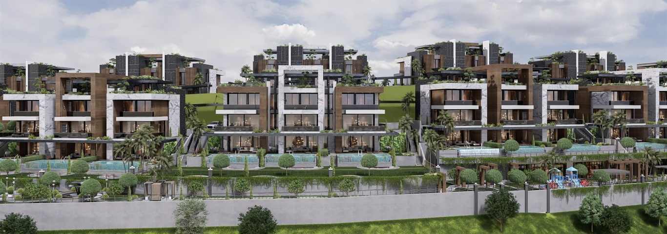Neues Großprojekt von Villen im Stadtteil Kargicak