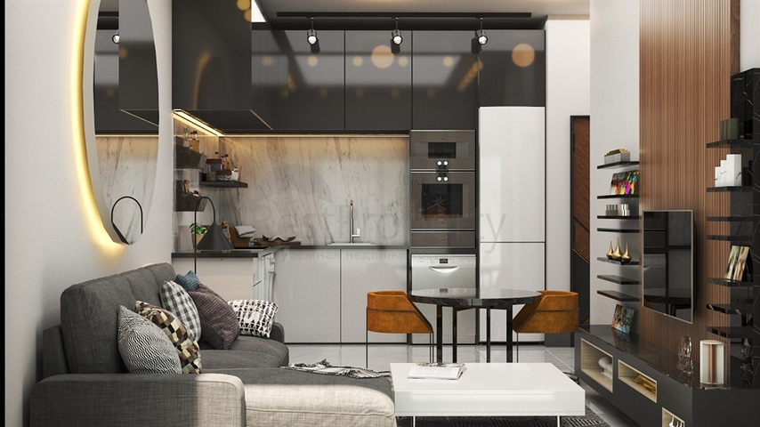 1+1 Wohnung in Gehweite zum Meer im Stadtteil Okurcalar