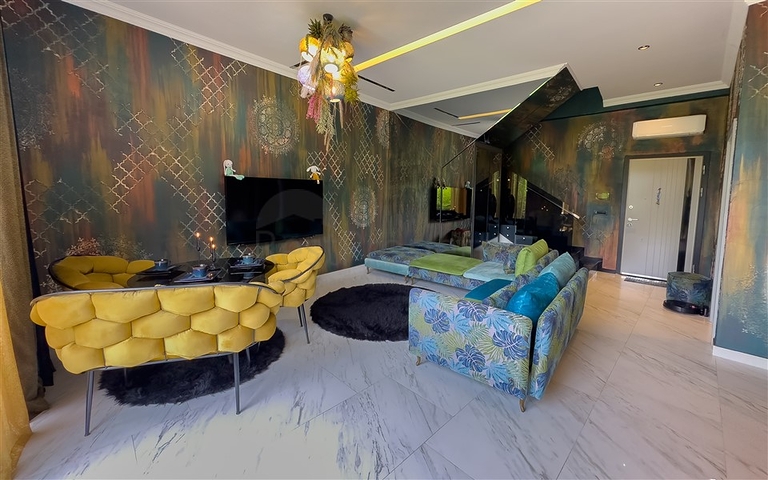 2+1 Gartenduplex an der ersten Küste in Kargicak