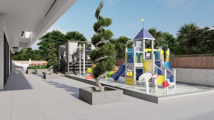 2+1 Wohnung in einem neuen Komplex, nur 600 Meter vom Meer entfernt