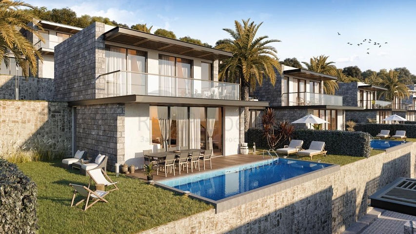 Ein Komplex von Villen in modernem Design in der Altstadt von Bodrum.