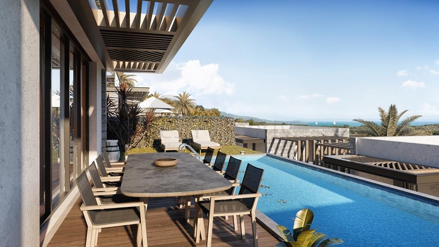 Ein Komplex von Villen in modernem Design in der Altstadt von Bodrum.