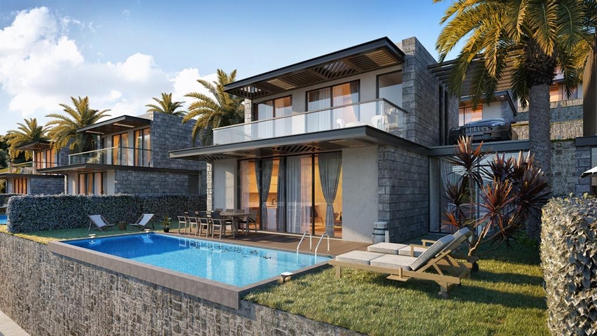 Ein Komplex von Villen in modernem Design in der Altstadt von Bodrum.