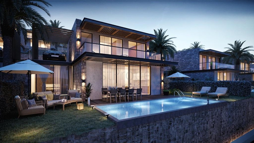 Ein Komplex von Villen in modernem Design in der Altstadt von Bodrum.