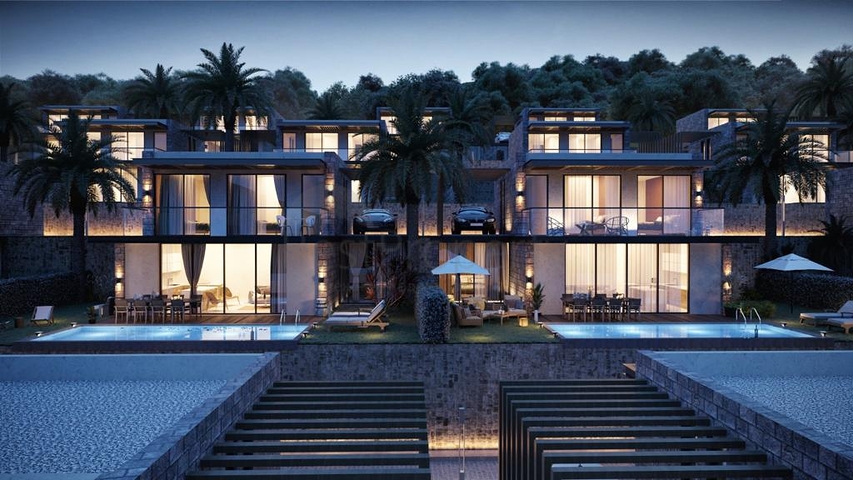 Ein Komplex von Villen in modernem Design in der Altstadt von Bodrum.