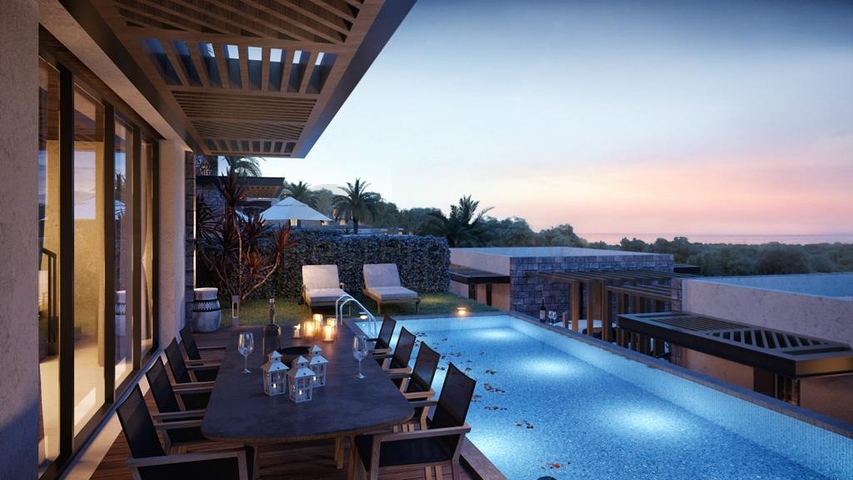 Ein Komplex von Villen in modernem Design in der Altstadt von Bodrum.