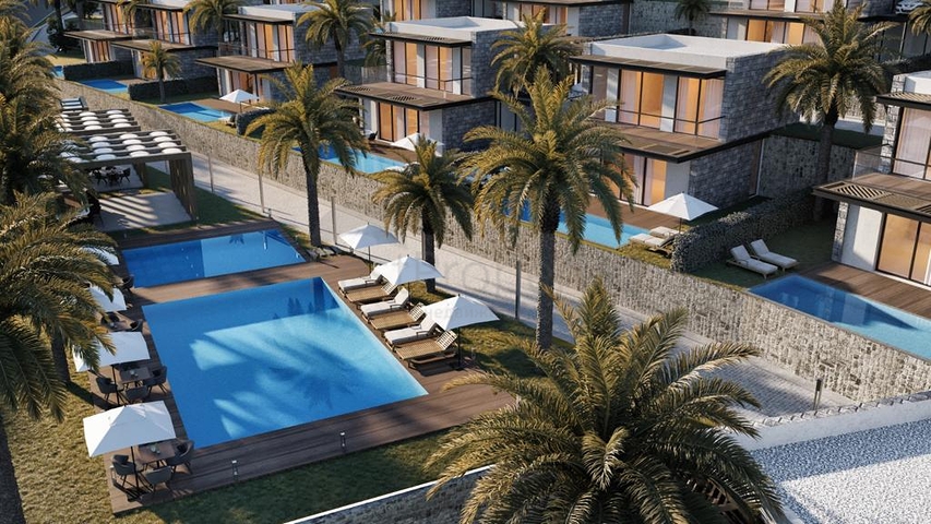 Ein Komplex von Villen in modernem Design in der Altstadt von Bodrum.