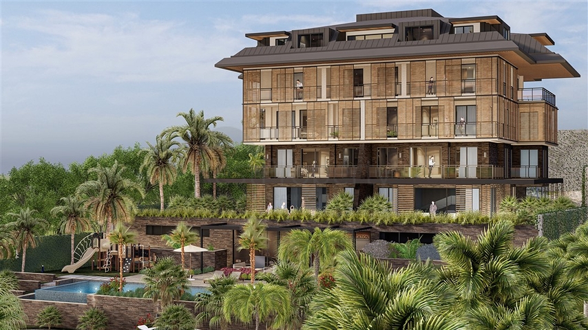 Neue Wohnanlage in einzigartiger Lage in der Gegend von Cikcilli/Alanya