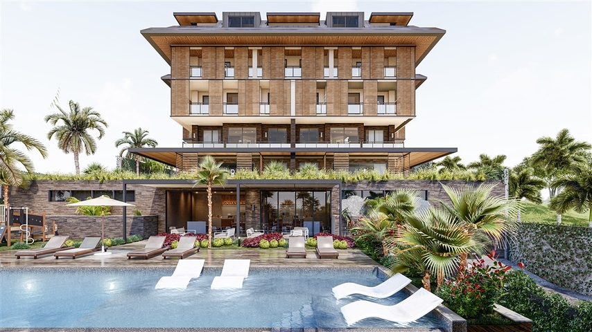 Neue Wohnanlage in einzigartiger Lage in der Gegend von Cikcilli/Alanya