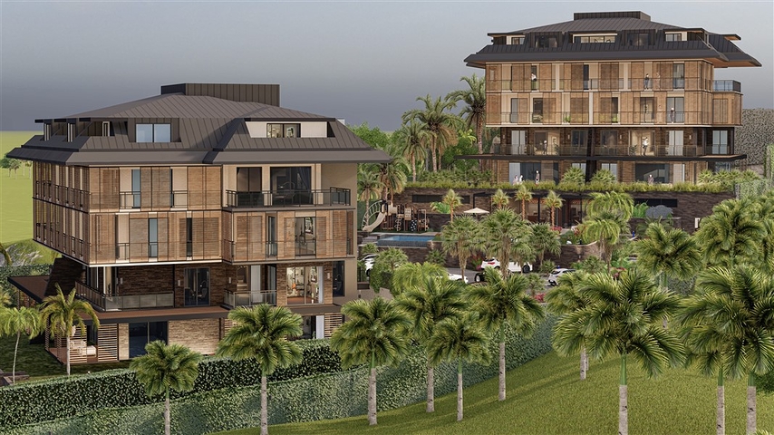 Neue Wohnanlage in einzigartiger Lage in der Gegend von Cikcilli/Alanya