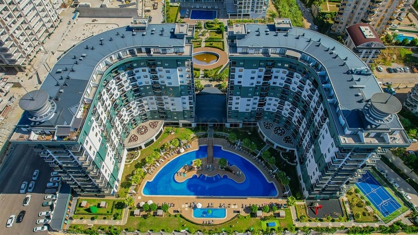 1+1 Wohnung in einer beliebten Wohnanlage im Stadtteil Mahmutlar