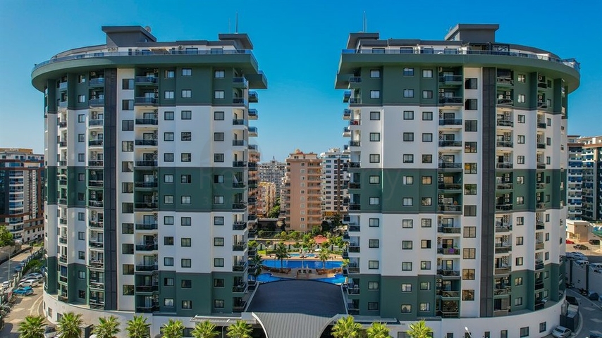 1+1 Wohnung in einer beliebten Wohnanlage im Stadtteil Mahmutlar