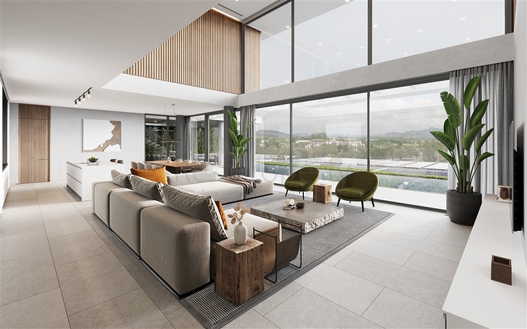 Ein Komplex von Villen in einem paradiesischen Ort 