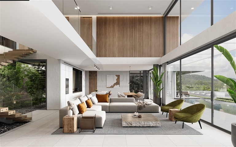 Ein Komplex von Villen in einem paradiesischen Ort 