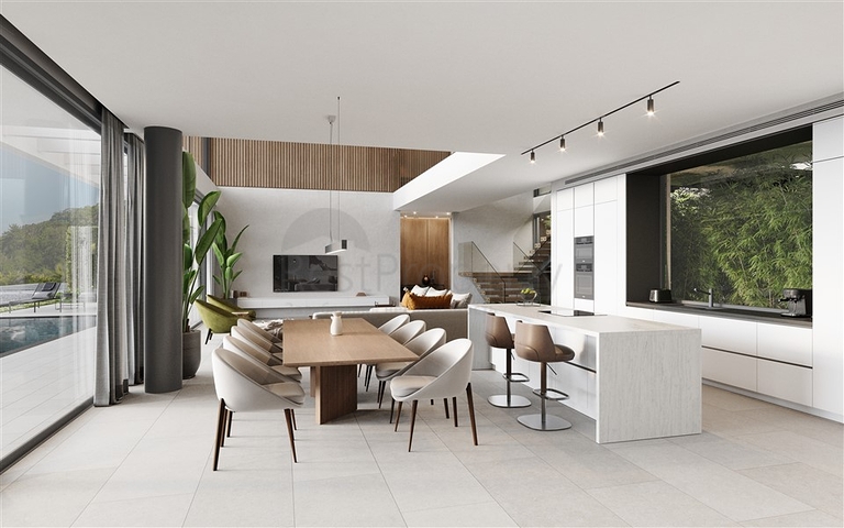 Ein Komplex von Villen in einem paradiesischen Ort 