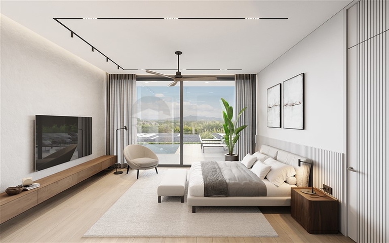 Ein Komplex von Villen in einem paradiesischen Ort 