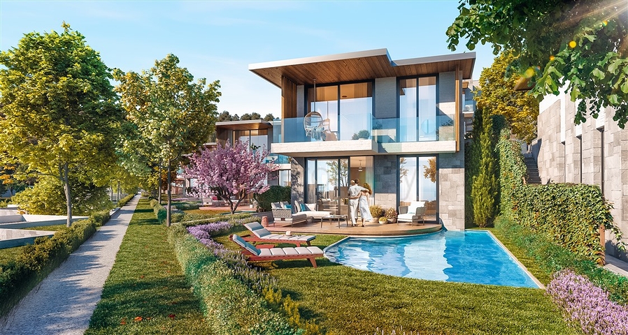 Großprojekt in der Nähe von Esentepe mit Panoramablick auf das Meer 