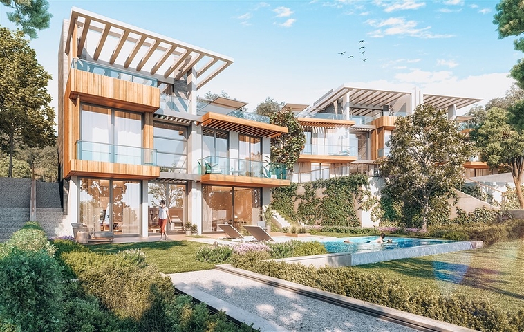 Großprojekt in der Nähe von Esentepe mit Panoramablick auf das Meer 