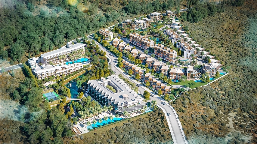 Großprojekt in der Nähe von Esentepe mit Panoramablick auf das Meer 