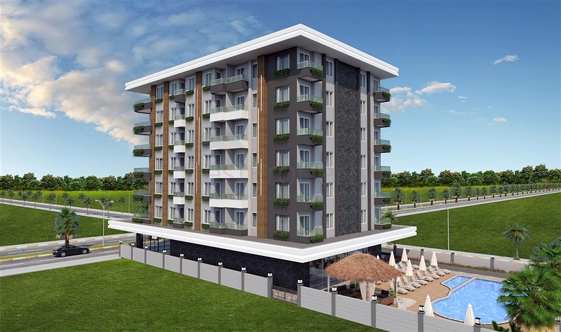 1+1 Wohnungen in einem neuen Komplex in der Nähe von Kleopatra Beach