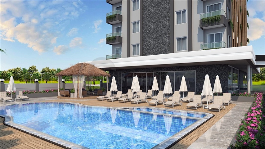 1+1 Wohnungen in einem neuen Komplex in der Nähe von Kleopatra Beach