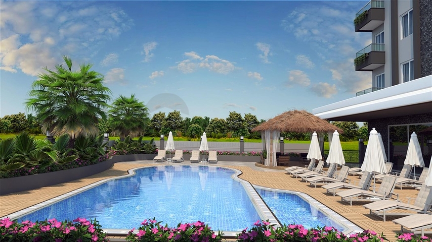 1+1 Wohnungen in einem neuen Komplex in der Nähe von Kleopatra Beach