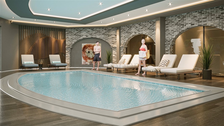 1+1 Wohnung im grünen Viertel von Avsallar