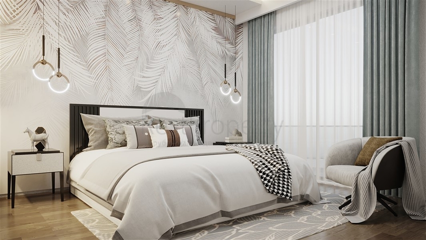 1+1 Wohnung im grünen Viertel von Avsallar