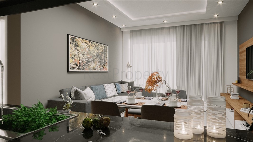 1+1 Wohnung im grünen Viertel von Avsallar