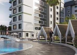 1+1 Wohnung im grünen Viertel von Avsallar