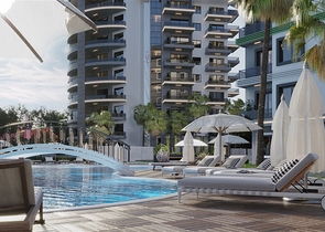 1+1 Wohnung im grünen Viertel von Avsallar