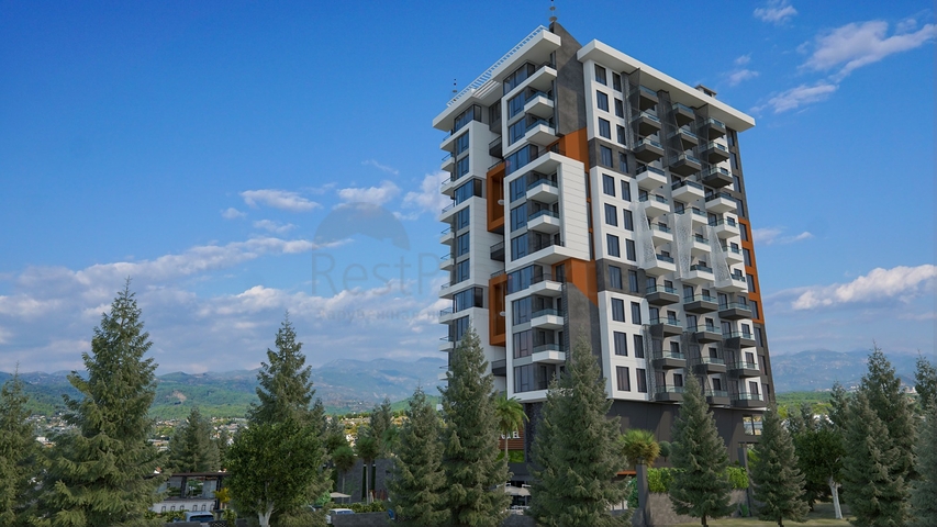 1+1 Wohnung in einer neuen Wohnanlage im Zentrum von Mahmutlar