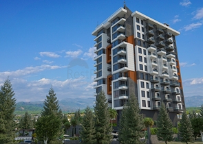 1+1 Wohnung in einer neuen Wohnanlage im Zentrum von Mahmutlar