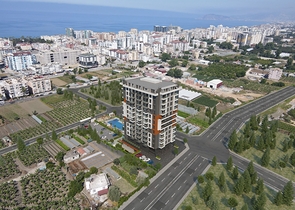 1+1 Wohnung in einer neuen Wohnanlage im Zentrum von Mahmutlar