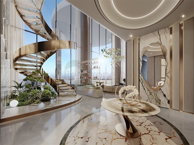 Apartment mit Blick auf den Burj Khalifa und Pools in Dubai