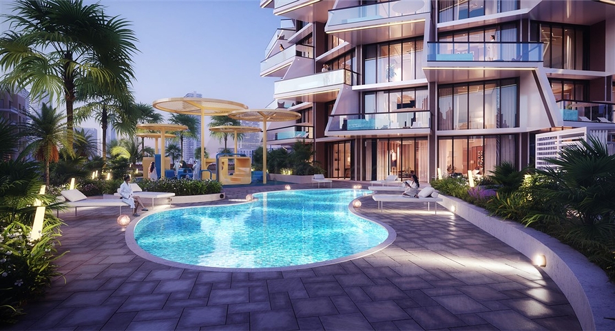 Apartments mit Pool in Jumeirah Village Circle in einem ikonischen Projekt