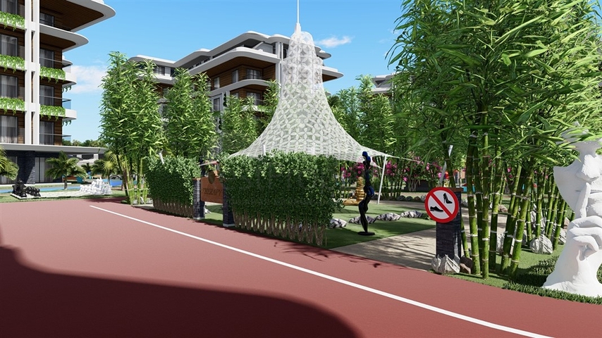 Zweizimmerwohnung im exklusiven Komplex des Bezirks Oba.