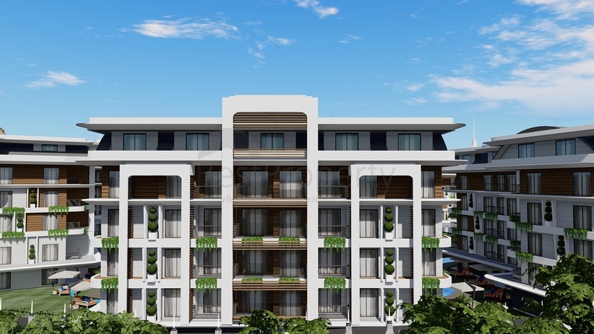 Zweizimmerwohnung im exklusiven Komplex des Bezirks Oba.