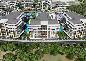 Zweizimmerwohnung im exklusiven Komplex des Bezirks Oba.