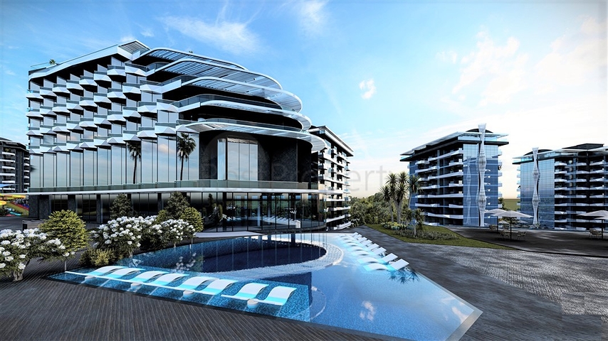 Zweizimmerwohnung 900 m vom Meer entfernt im Stadtteil Avsallar 