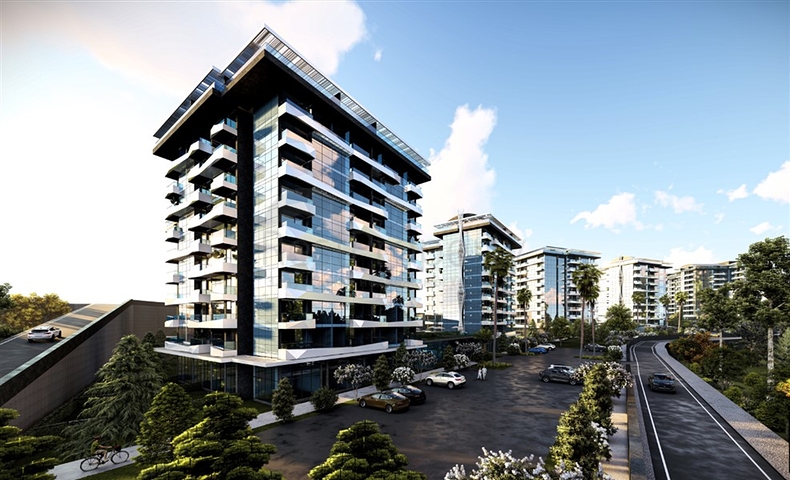 Zweizimmerwohnung 900 m vom Meer entfernt im Stadtteil Avsallar 