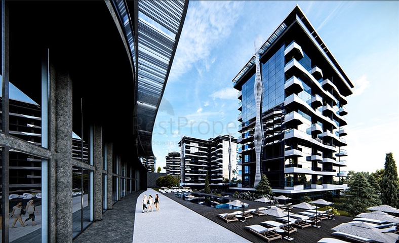 Zweizimmerwohnung 900 m vom Meer entfernt im Stadtteil Avsallar 