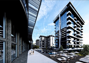 Zweizimmerwohnung 900 m vom Meer entfernt im Stadtteil Avsallar 