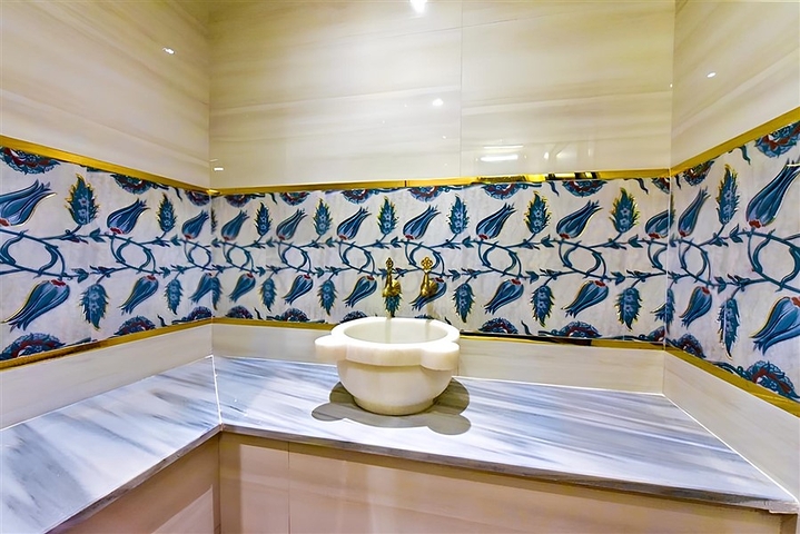 Villa mit Blick auf das Mittelmeer und die Festung von Alanya