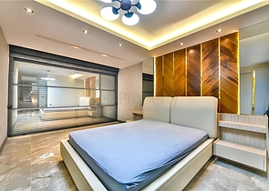 Villa mit Blick auf das Mittelmeer und die Festung von Alanya