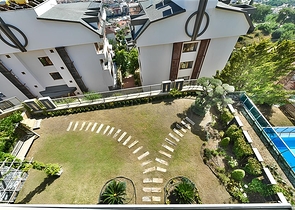 Villa mit Blick auf das Mittelmeer und die Festung von Alanya