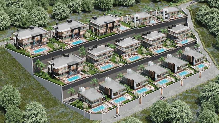 Einzigartiges Projekt von Villen in Alanya