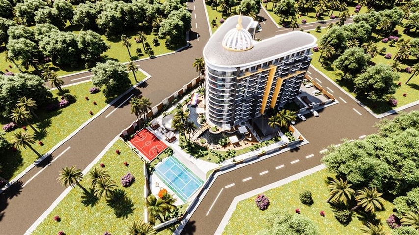 1+1 Wohnung in einem Projekt mit Hotelinfrastruktur in Gazipasa