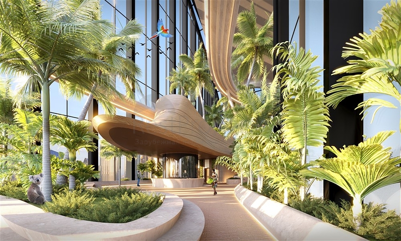 Luxuswohnungen mit Blick auf die Stadt in einem Wolkenkratzer in Dubai