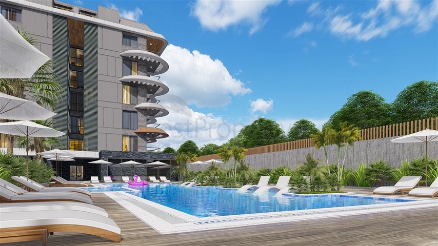 Wohnanlage am Meer in Kestel: Komfort, Natur und gut ausgebaute Infrastruktur in einem Schritt vom Meer entfernt